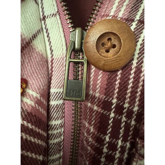 Helly Hansen Women’s Coat Size Medium. Plaid Cotton Outer Shell Fur Hooded - Picture 10 of 12